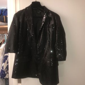 Black Sequin Blazer for Evening